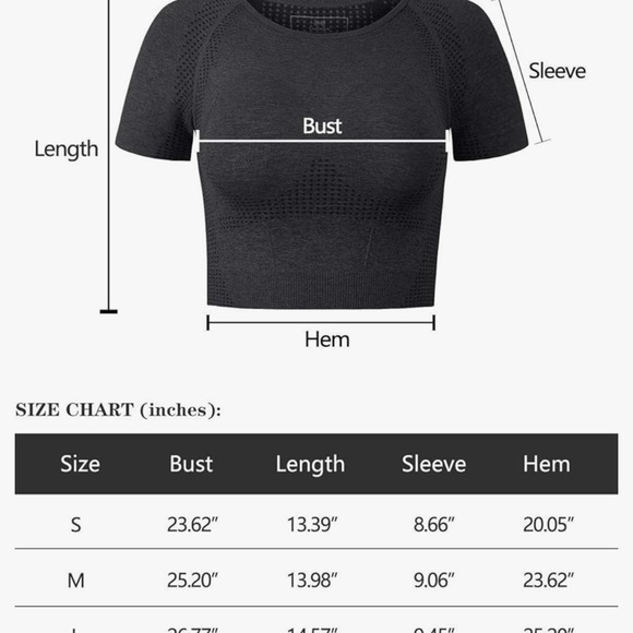 NWOT Fulbelle Dark Grey Workout Top, Size L - Picture 4 of 5